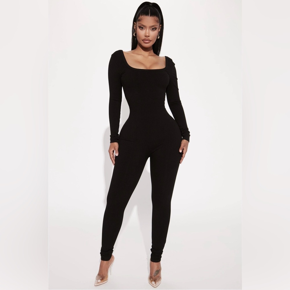 Fashion Nova Sleek Black Jumpsuit